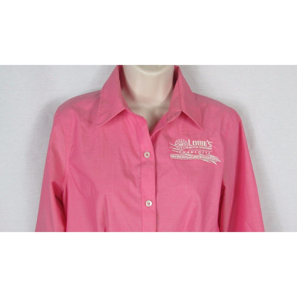Women NWT Liz Claiborne Pink Shirt S button down LOWE's Motor Speedway Charlotte